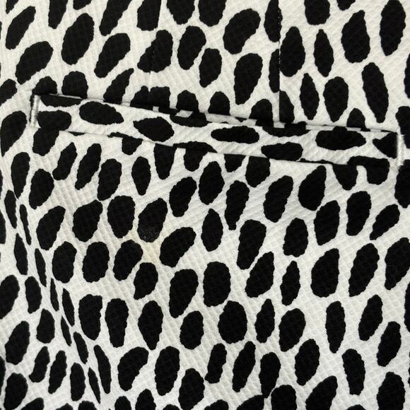 Talbots Wms 8 Slim Crop Black White Animal Print Ankle Pants Stretch Cotton - Picture 8 of 10